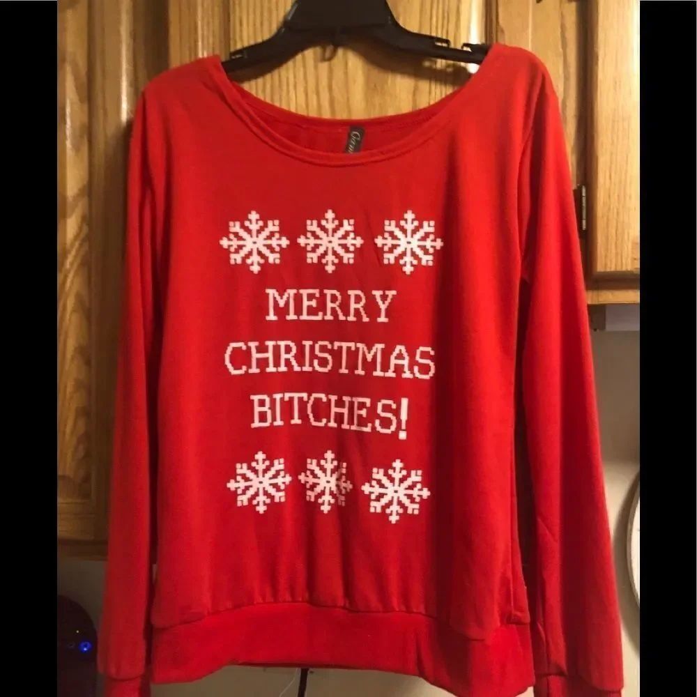 Christmas Top with cute saying .
